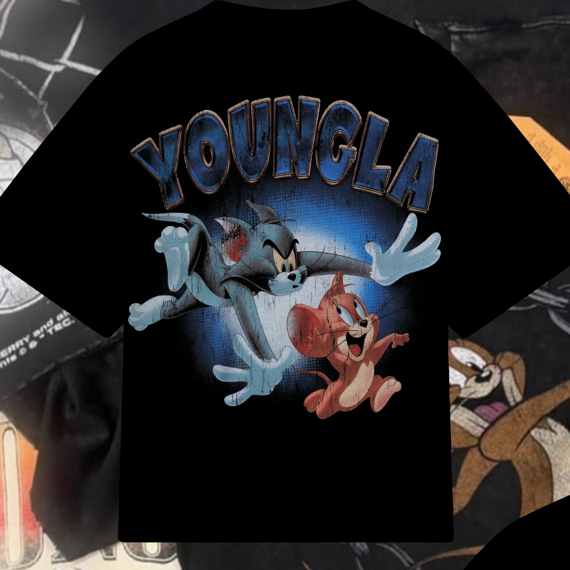 Playera Oversize Youngla X TOM Y JERRY