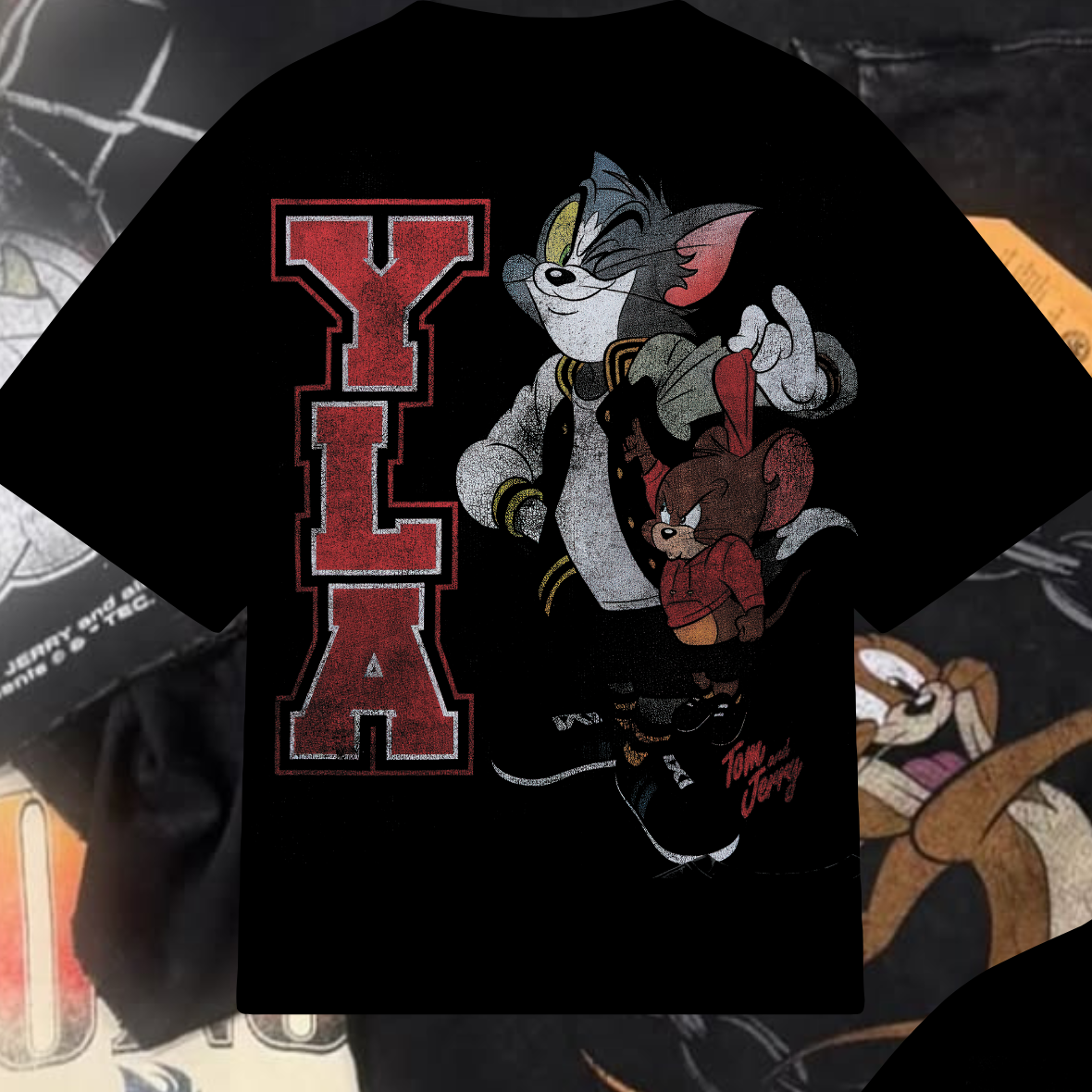Playera Oversize Youngla X TOM Y JERRY
